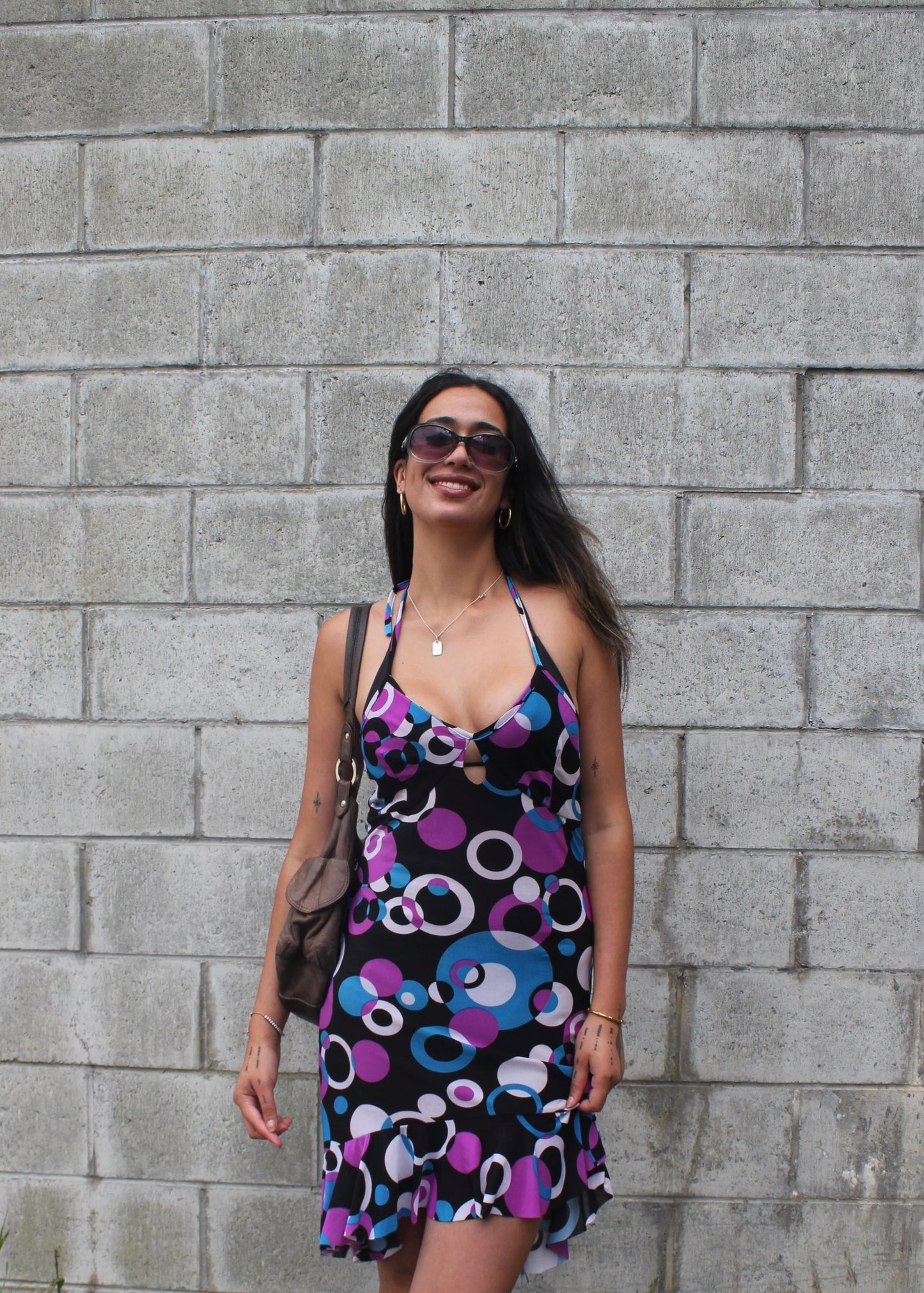 Retro Ring Halter Dress