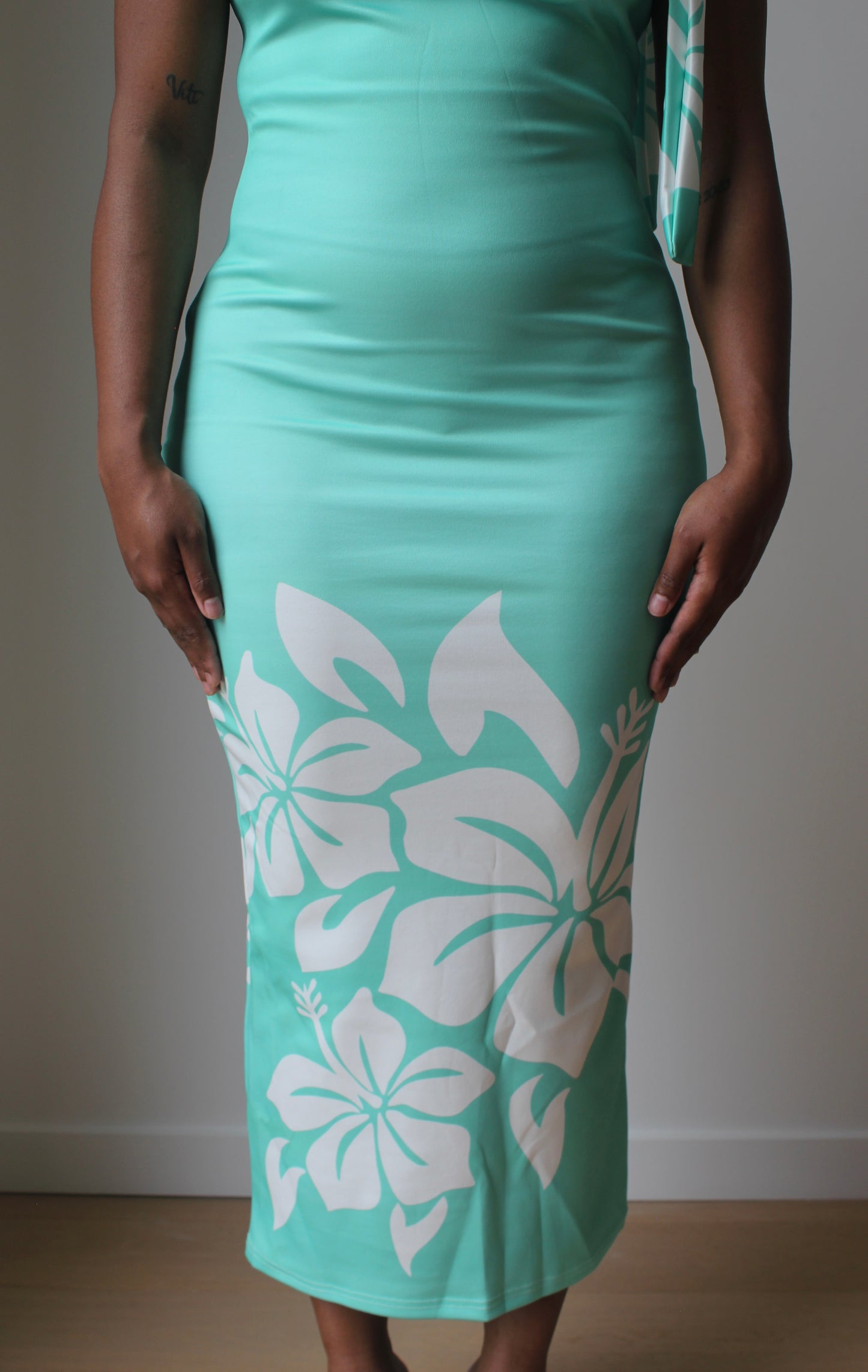 Hibiscus Dress - Turquoise