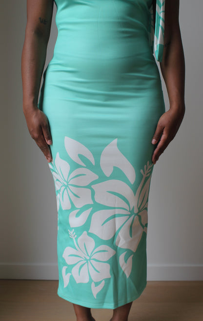 Hibiscus Dress - Turquoise
