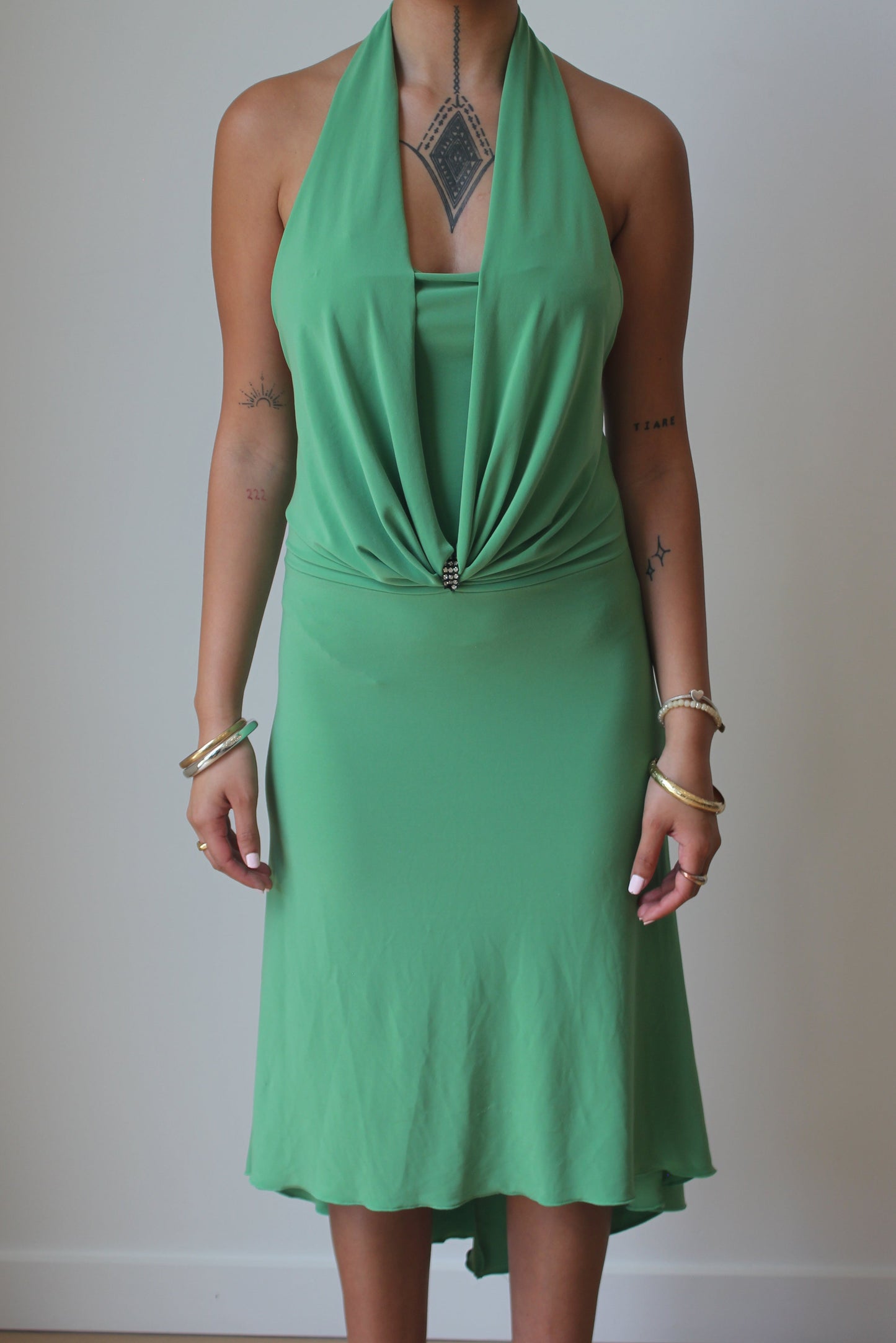 Green Halter Midi