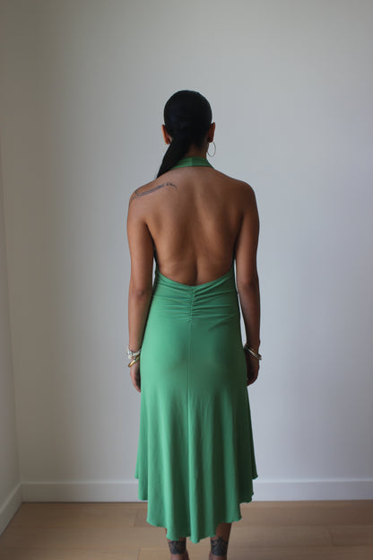Green Halter Midi