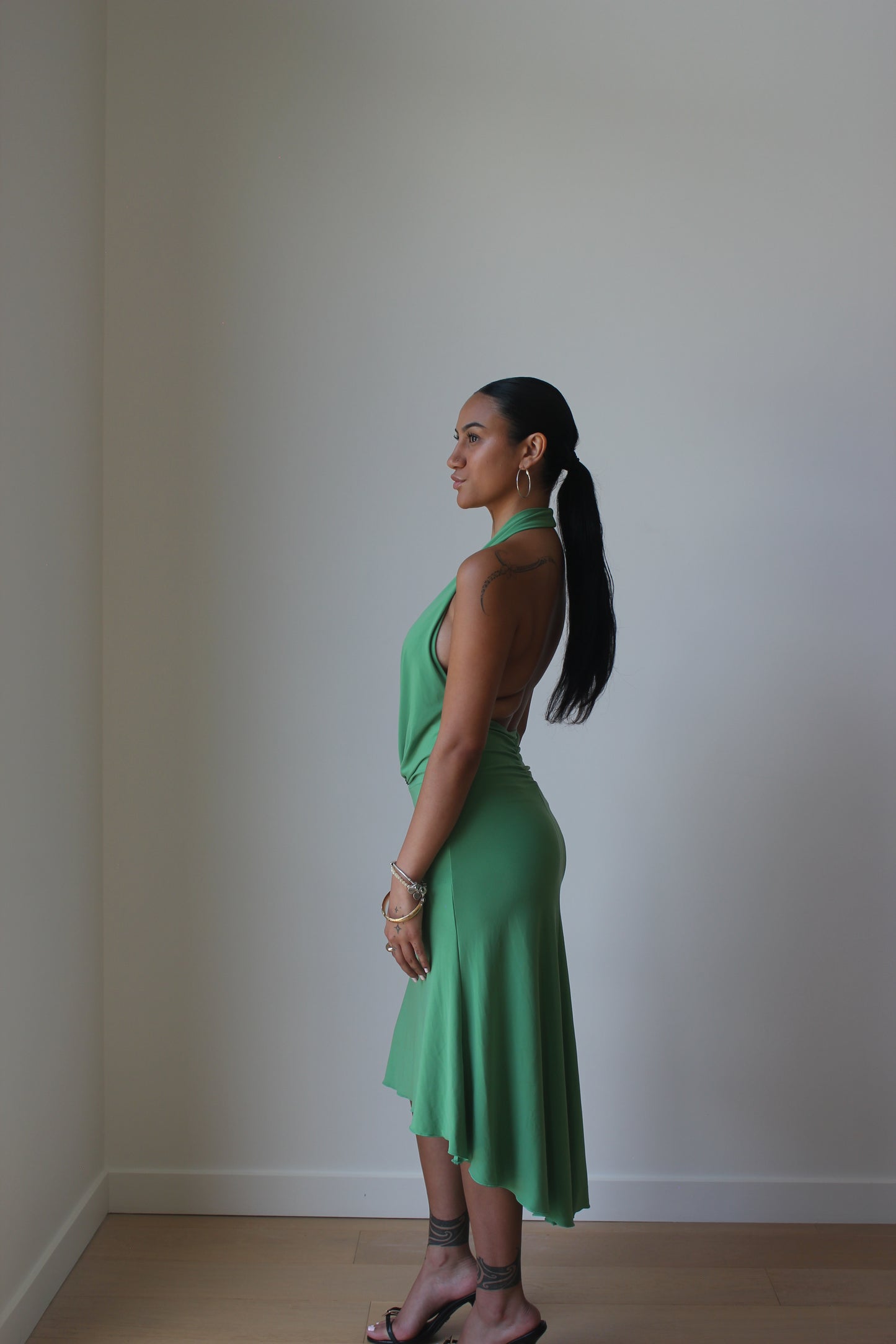 Green Halter Midi