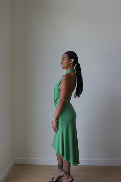 Green Halter Midi