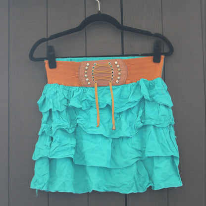 Belt Frill Mini Skirt