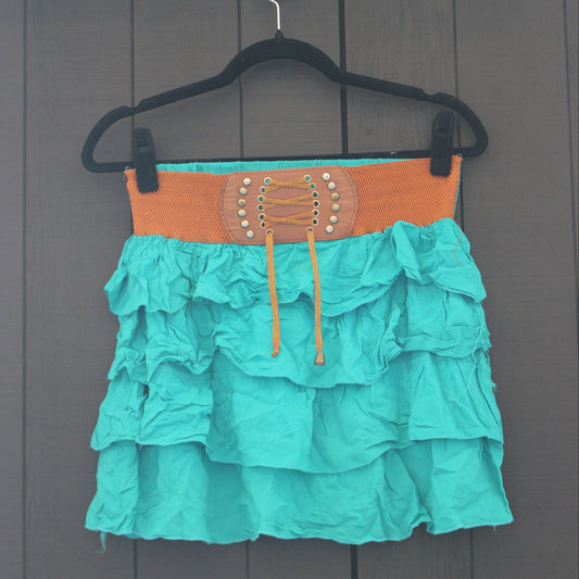 Belt Frill Mini Skirt