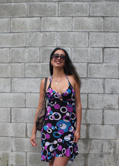 Retro Ring Halter Dress