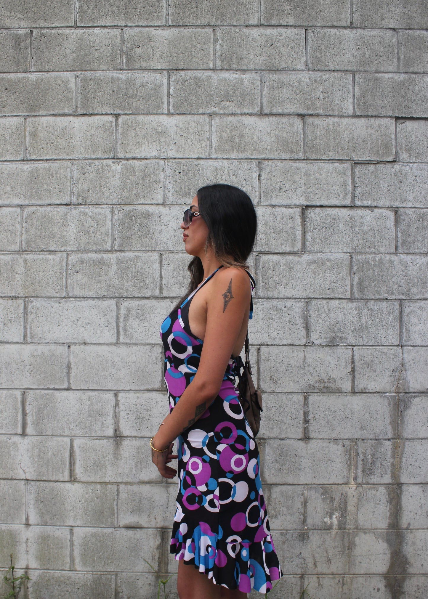 Retro Ring Halter Dress