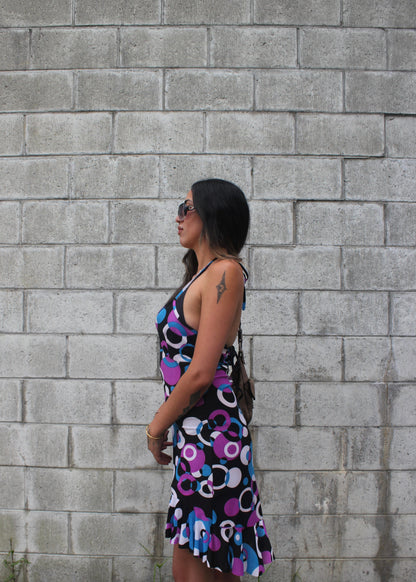 Retro Ring Halter Dress