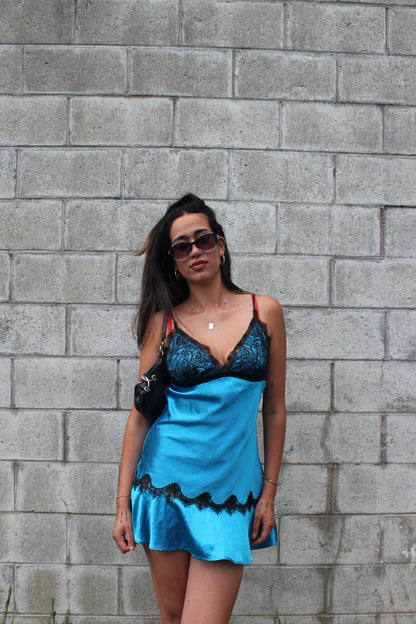 Blue Lace Mini Dress