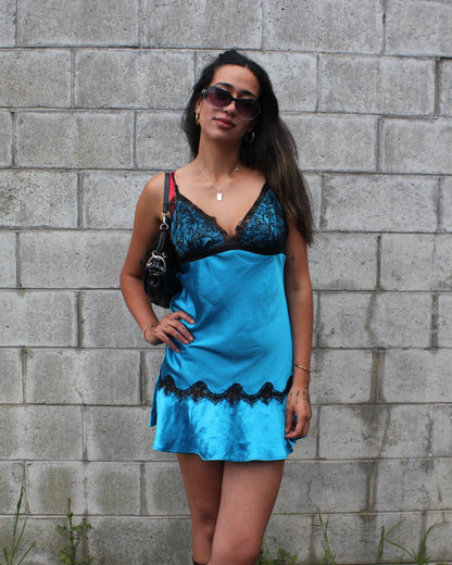 Blue Lace Mini Dress